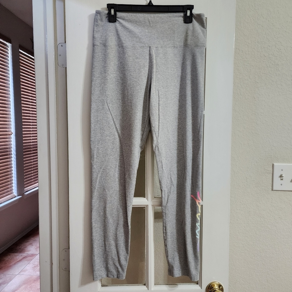 PINK Victoria’s Secret Gray Rainbow Logo Leggings XL Lounge